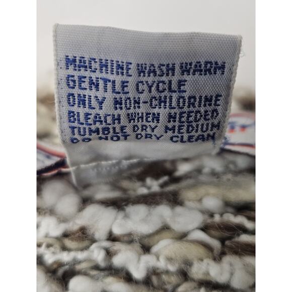 Vintage 80s Chunky Knit Puff 3/4 Sleeve Sweater Crewneck Pullover Small Retro - Picture 9 of 9